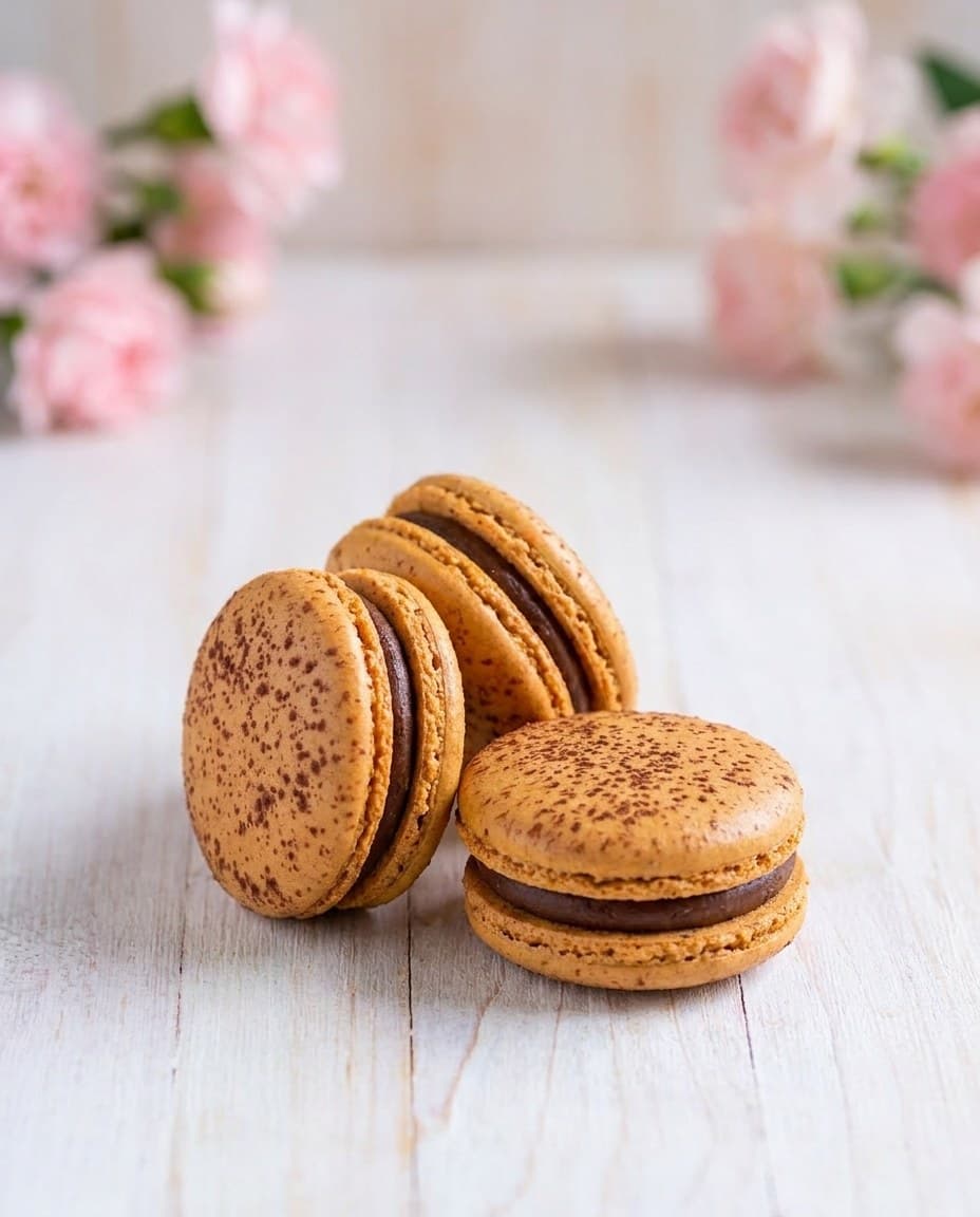 Macarons Portocală cu ciocolată neagră — MAYARONS